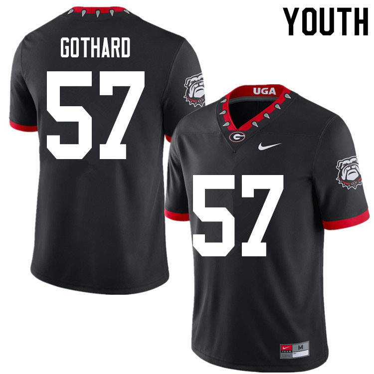 2020 Youth #57 Daniel Gothard Georgia Bulldogs Mascot 100th Anniversary College Football Jerseys Sal